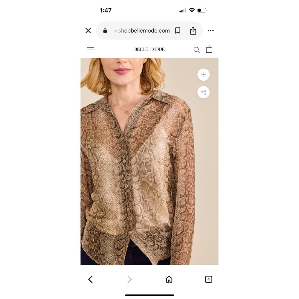S'edge 100% Silk button up blouse Large L - new without‎ tag - Quiet Luxury